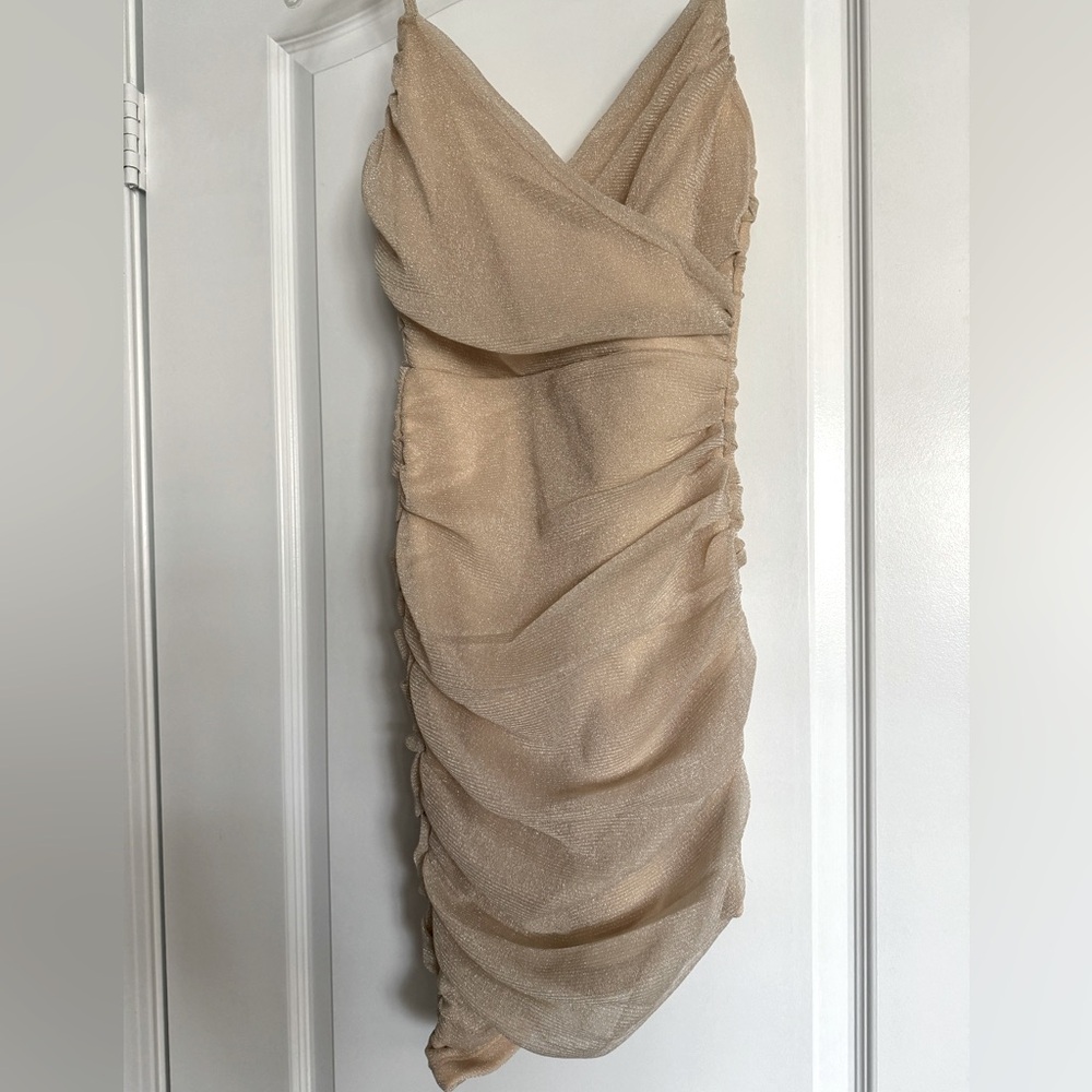 Shimmery spaghetti strap dress